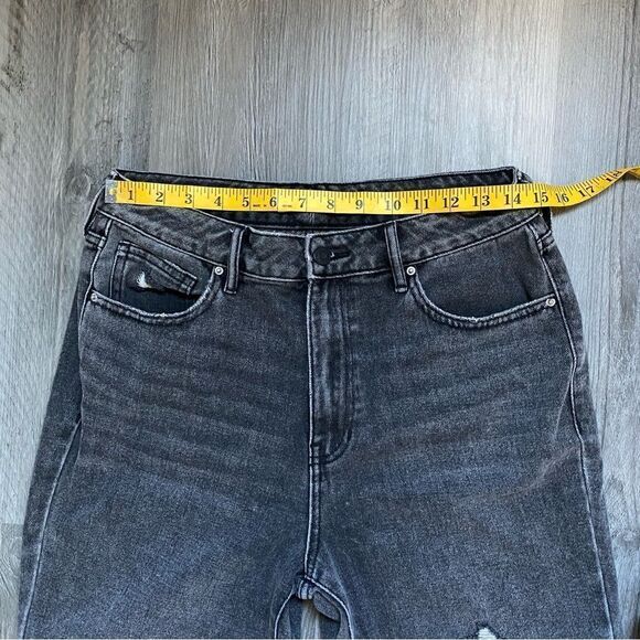 PacSun Mom Jeans Ripped Faded Black 29 High Rise Distressed - Picture 8 of 11